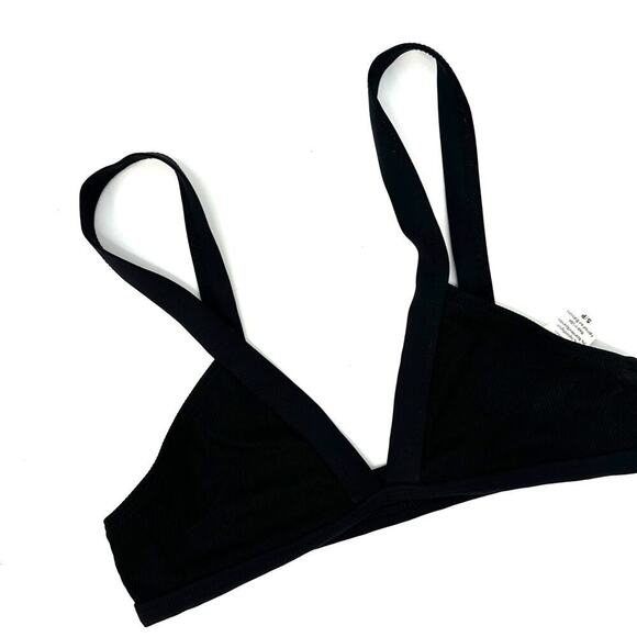 LSPACE Ribbed Bikini Top Black Small - Picture 1 of 3